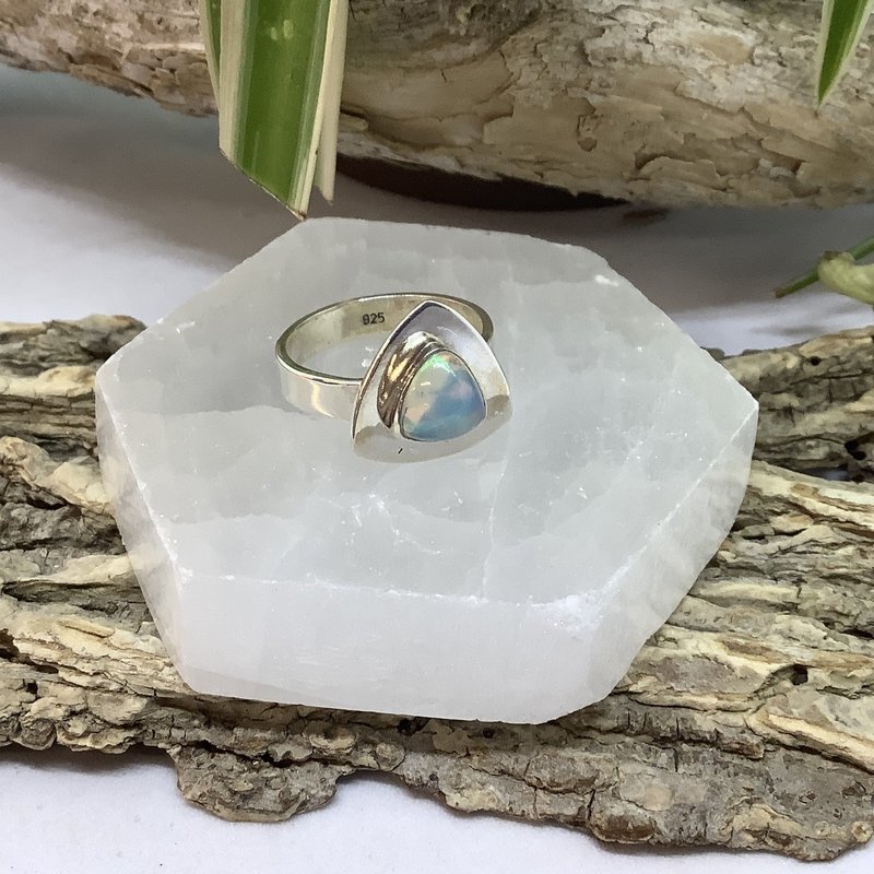 Ethiopian Opal Sterling Silver Ring Size 8