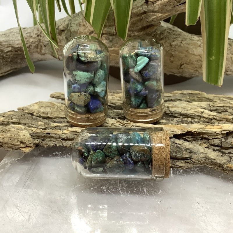 Azurite, Malachite and Turquoise Crystal Chip Jar