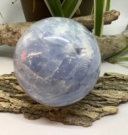 Blue Calcite Sphere 78 mm Diameter