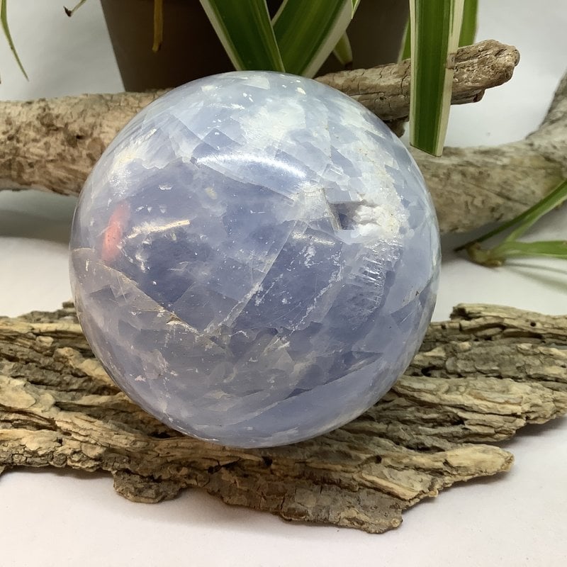 Blue Calcite Sphere 78 mm Diameter