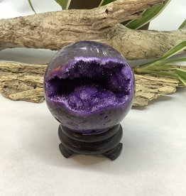 Enhanced Purple Druzy Agate Sphere