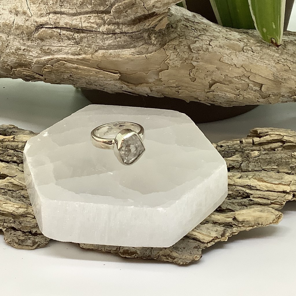 Herkimer Diamond Sterling Silver Ring Size 3