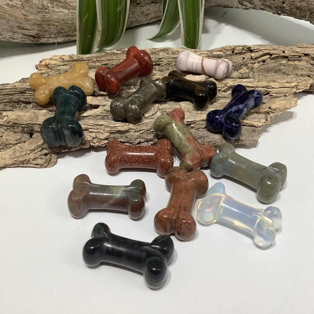 Assorted Crystal Dog Bone