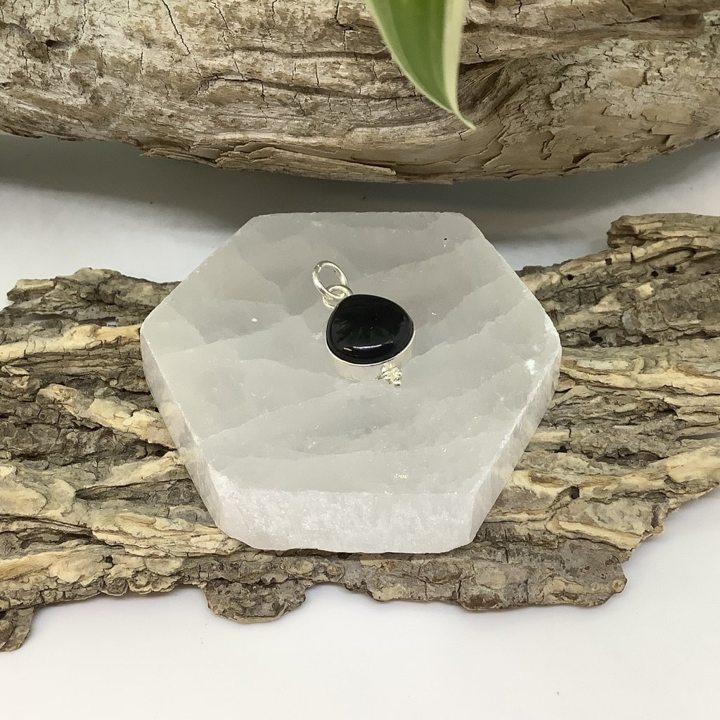 Black Tourmaline Sterling Silver Pendant