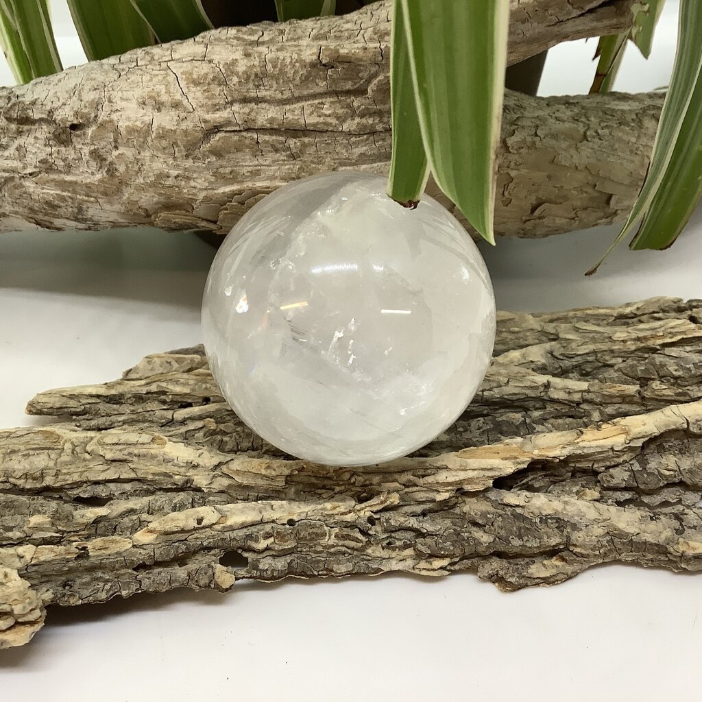 White Calcite Sphere 48 mm Diameter