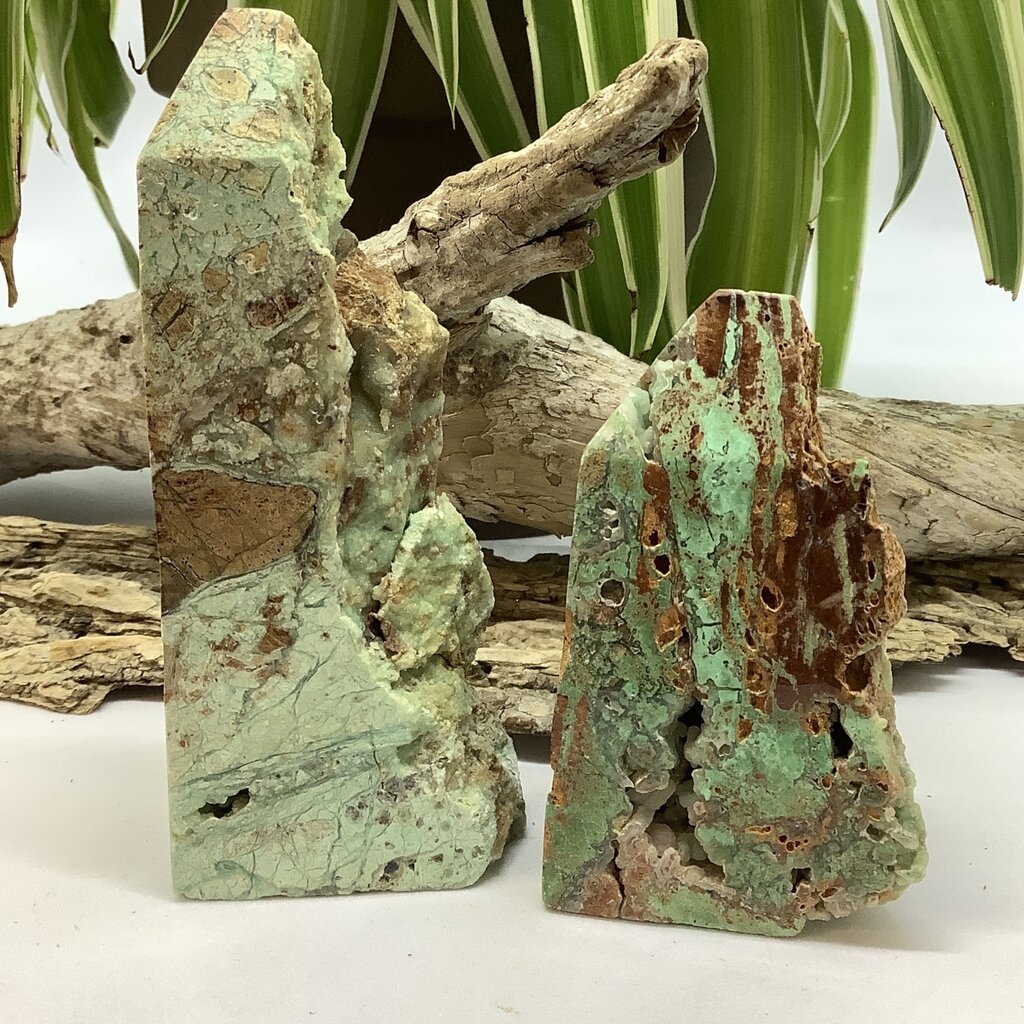 Indonesian Chrysoprase Half Polished Tower