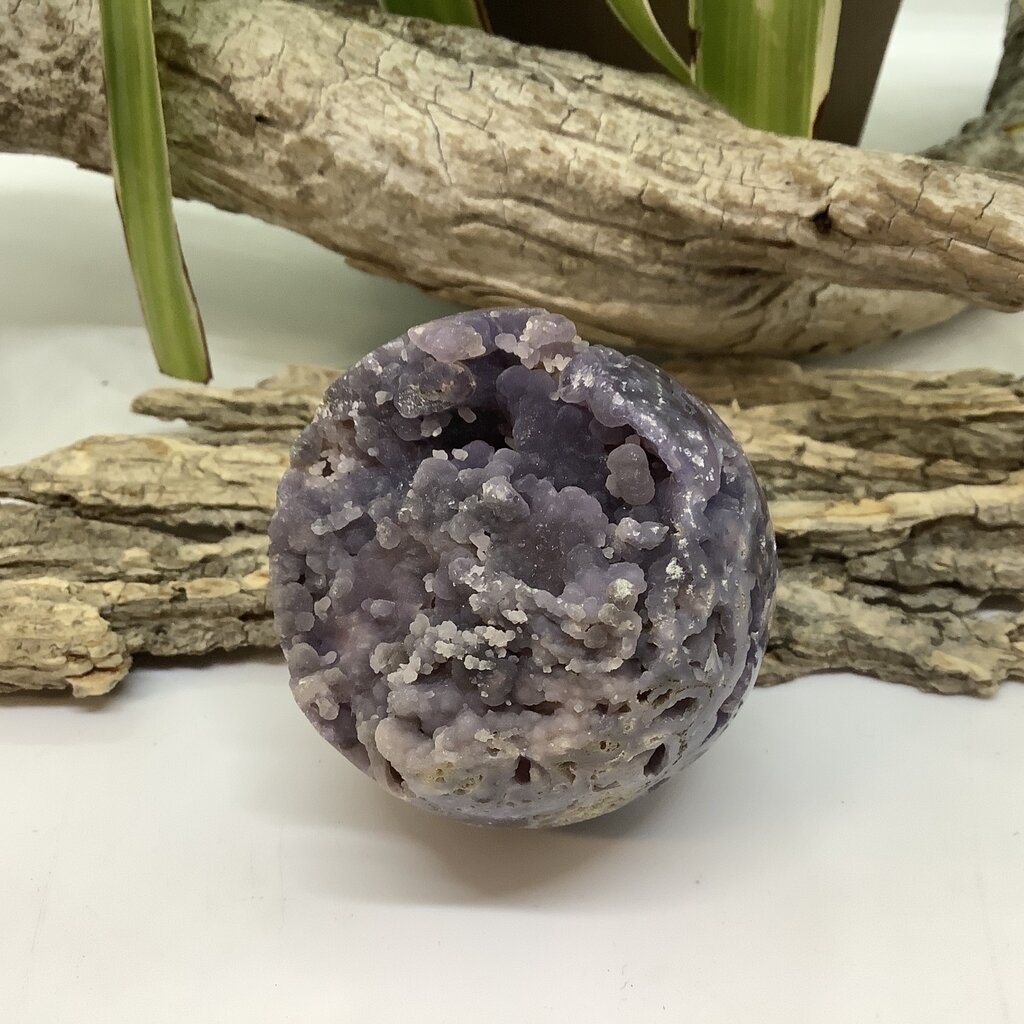 Indonesian Grape Agate Half Polished Sphere 51 mm Diameter