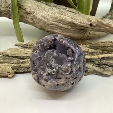 Indonesian Grape Agate Half Polished Sphere 51 mm Diameter