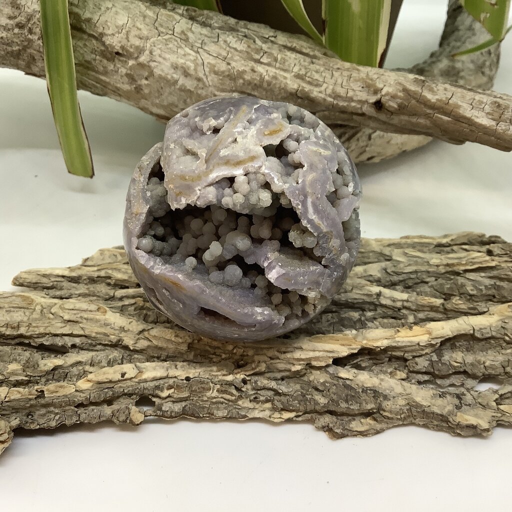 Indonesian Grape Agate Half Polished Sphere 56 mm Diameter