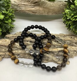 Black Obsidian Tigers Eye Quartz bracelet