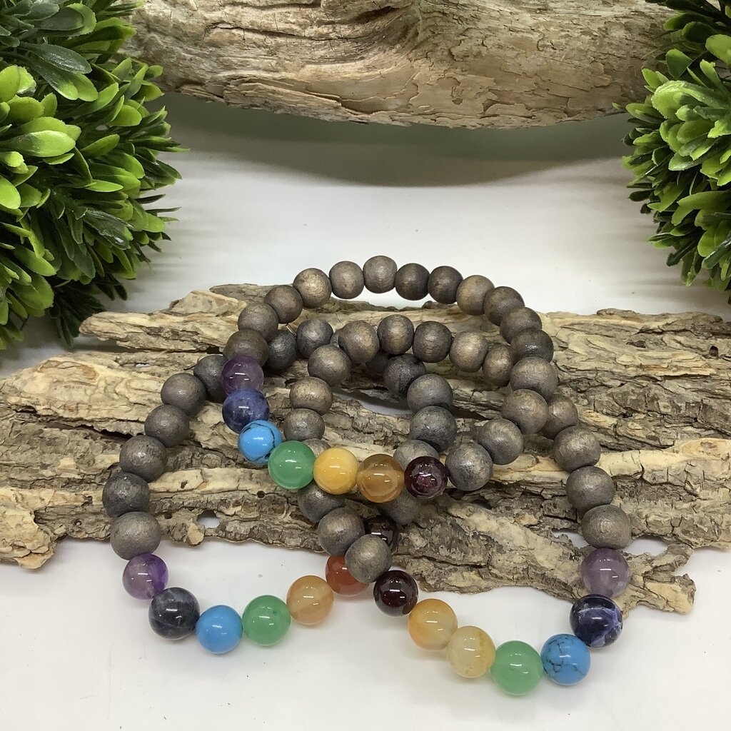 Wood with Chakra Bracelet