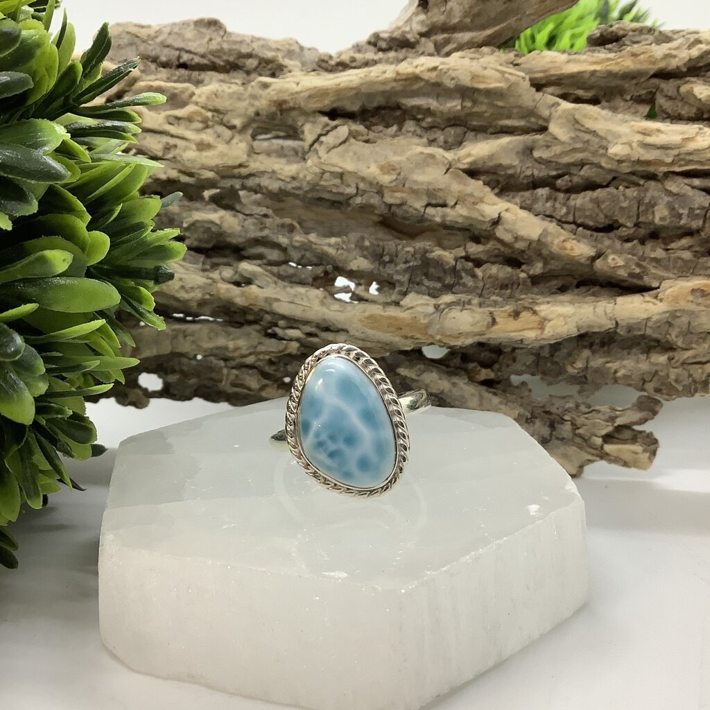 Larimar Sterling Silver Ring Size 9