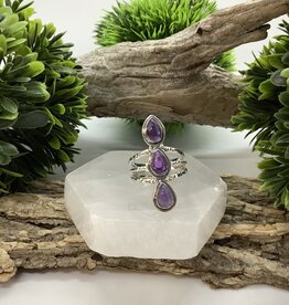 Amethyst Sterling Silver Ring Size 9