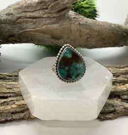 Chrysocolla Sterling Silver Ring Size 9