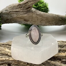 Rose Quartz Sterling Silver Ring Size 10