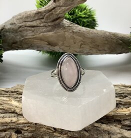 Rose Quartz Sterling Silver Ring Size 10