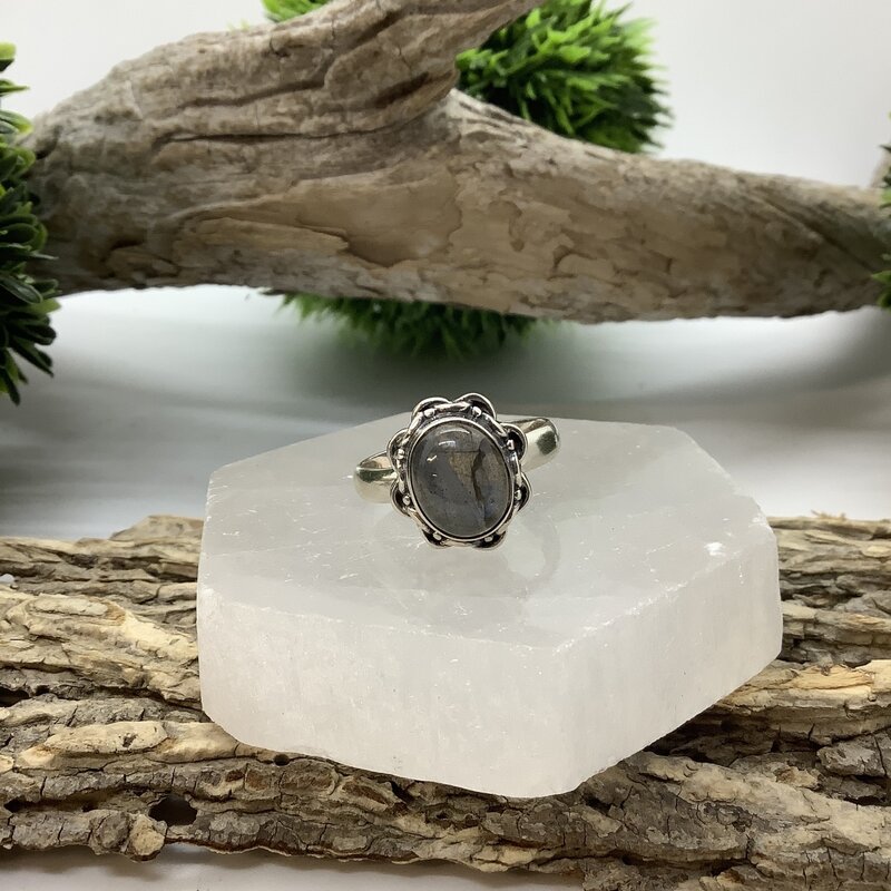 Labradorite Sterling Silver Ring Size 10