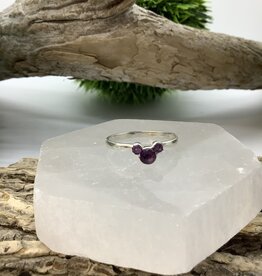 Amethyst Mickey Mouse Sterling Silver Ring Size 7