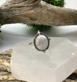 Howlite Sterling Silver Ring Size 8