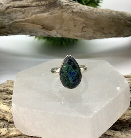 Chrysocolla Azurite Sterling Silver Ring Size 7