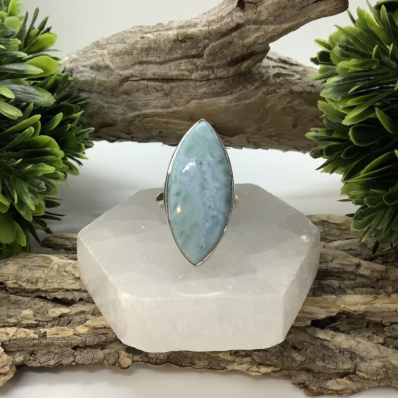 Larimar Sterling Silver Ring Size 9