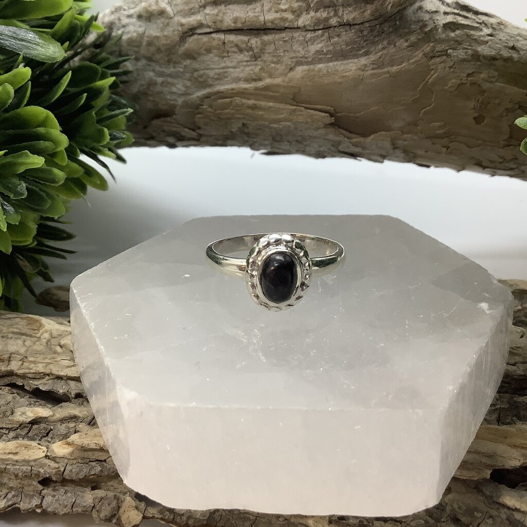 Shungite Sterling Silver Ring Size 8