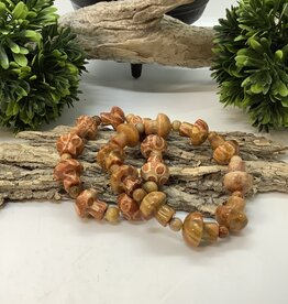 Coral Jasper Mushroom Bracelet