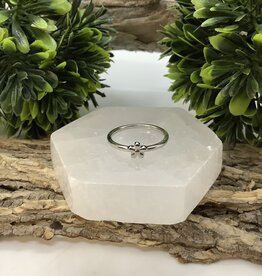Flower Sterling Silver Ring Size 9