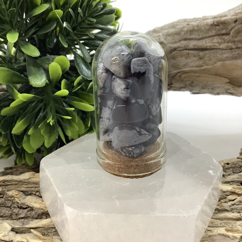 Snowflake Obsidian Chip Jar