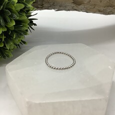 Studded Sterling Silver Ring Size 5