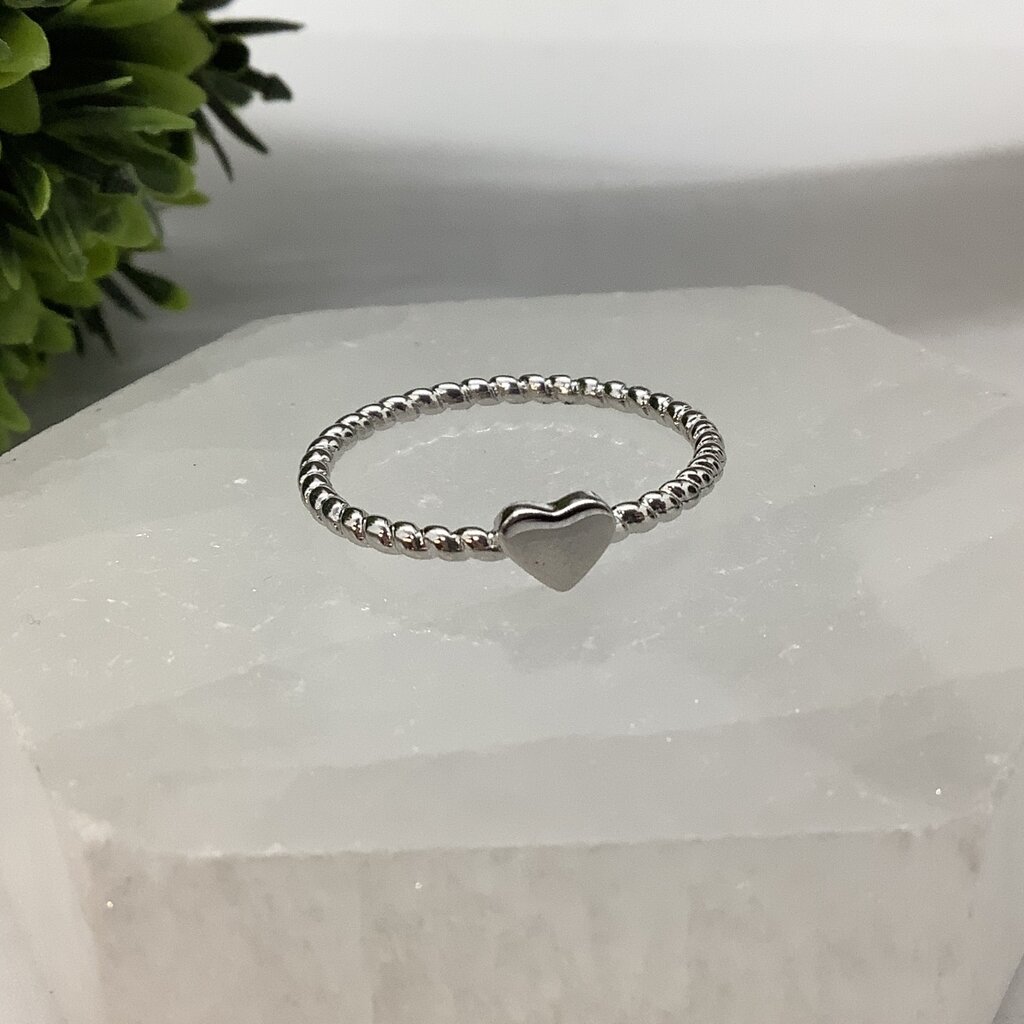 Heart Sterling Silver Ring Size 9