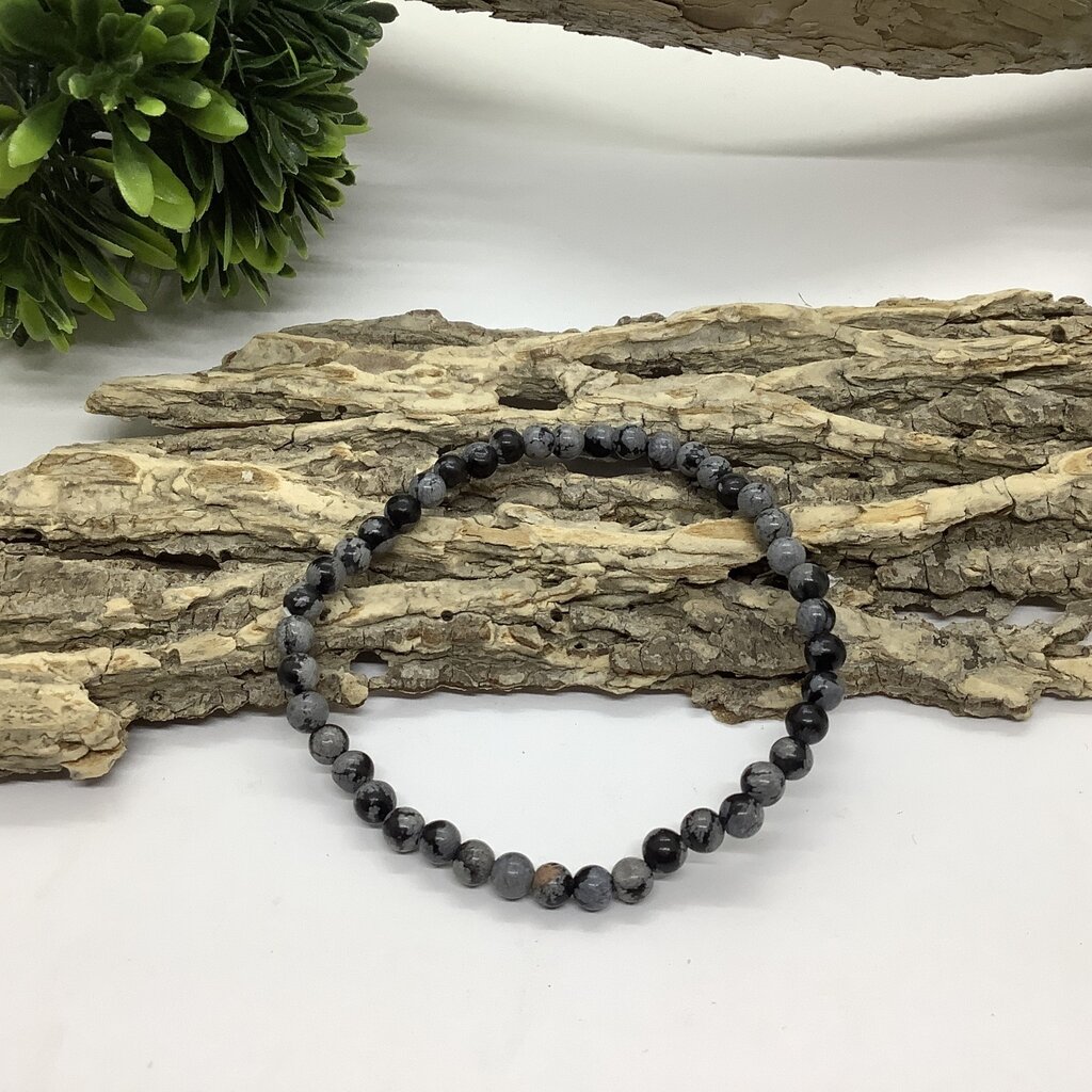 Snowflake Obsidian 4 mm Bracelet