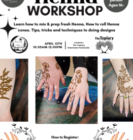 Henna Workshop April 13th