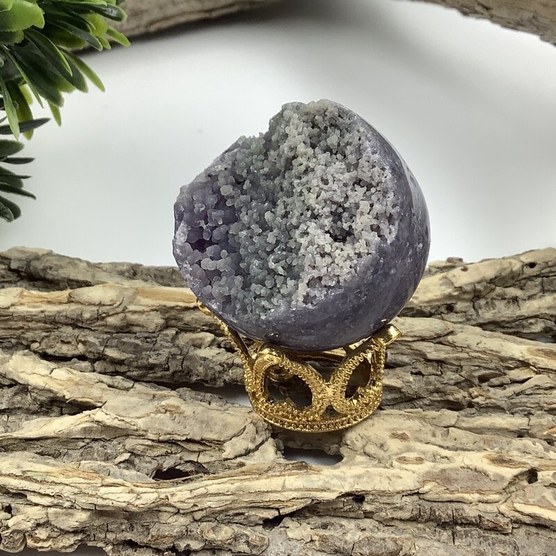 Grape Agate Sphere Half Polished