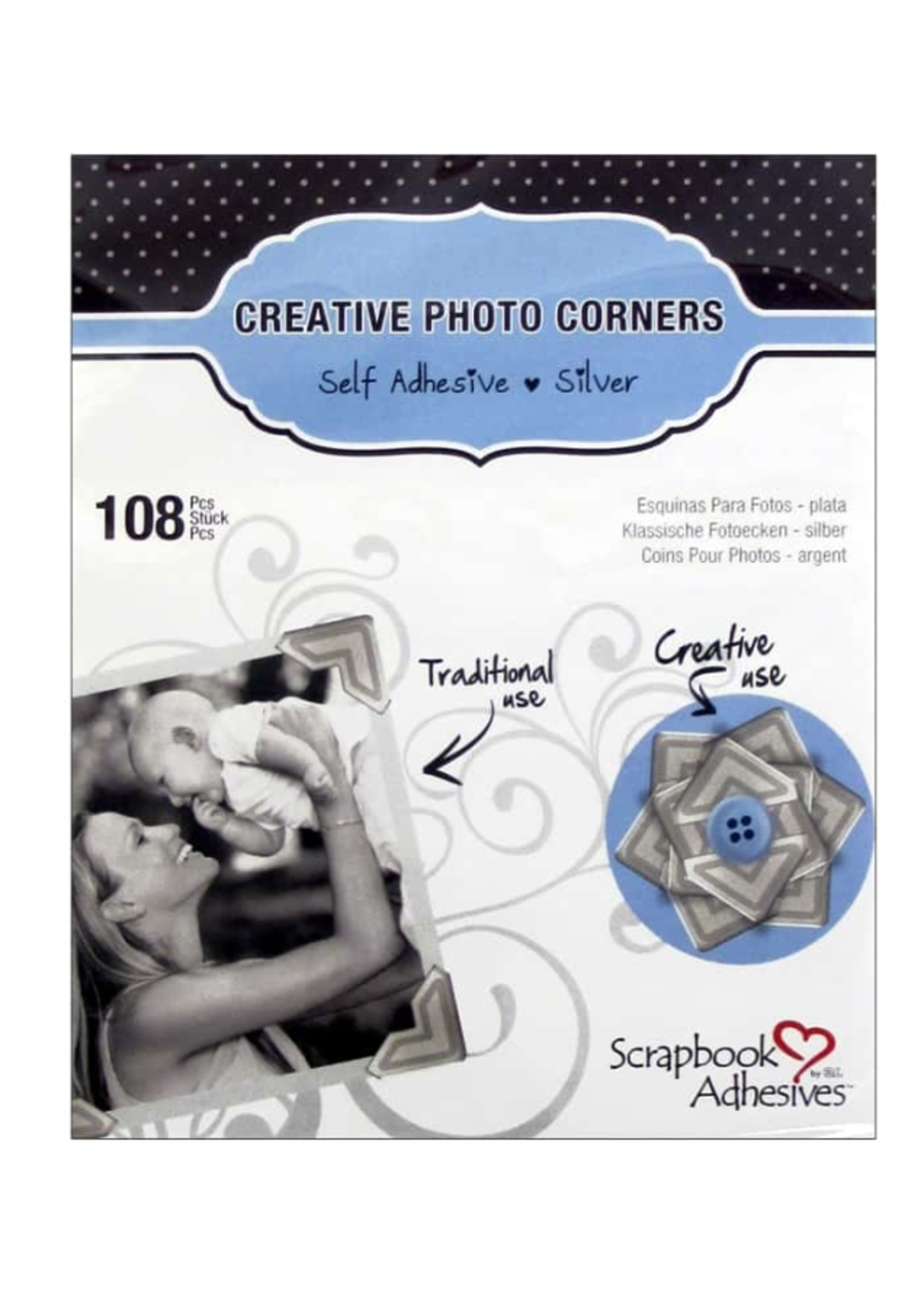 scrapbook adhesives 3L Photo Corners Silver