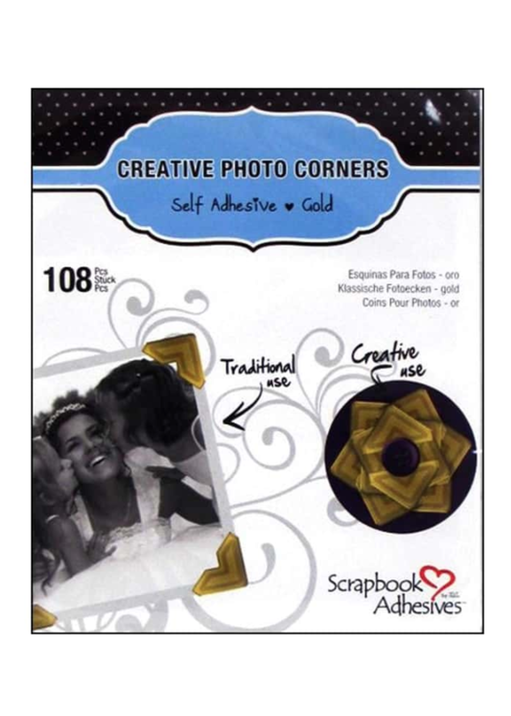 scrapbook adhesives 3L Photo Corners Gold - Creative Escape