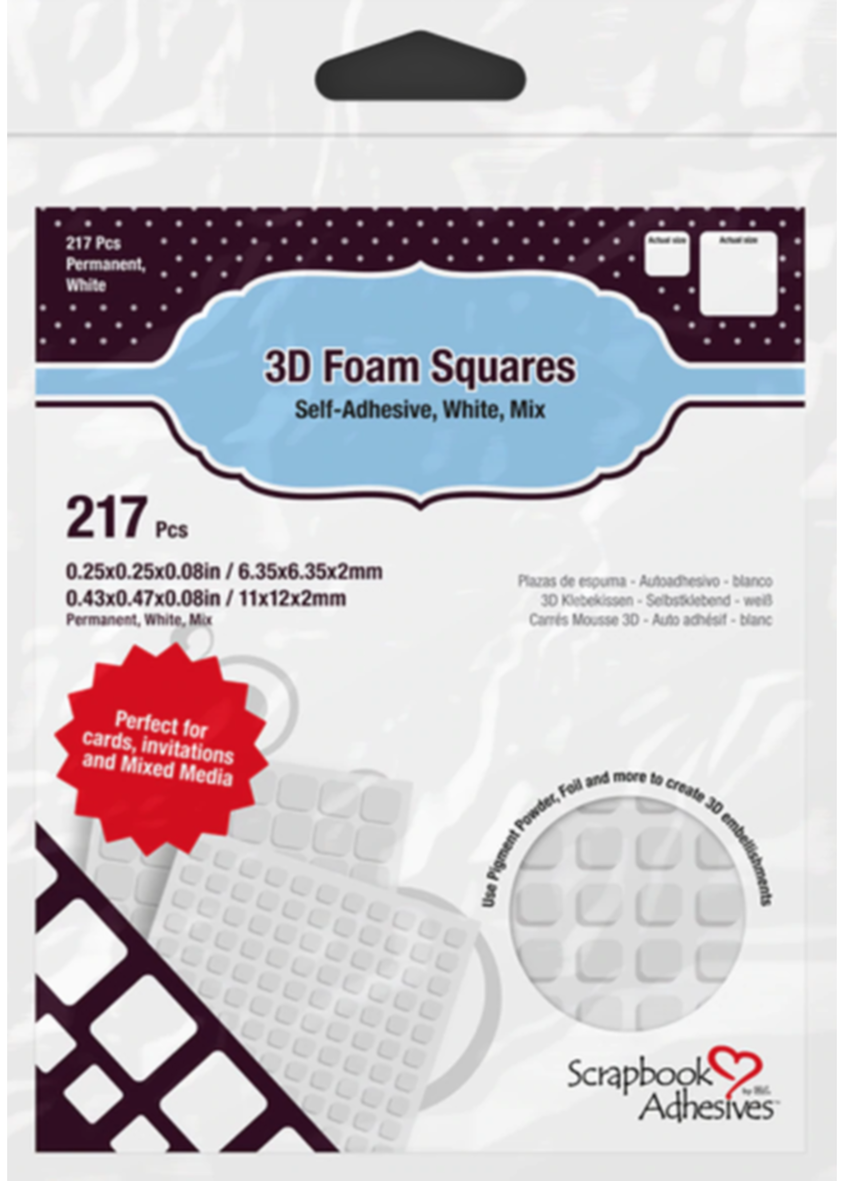 notions 3L 3D Foam Squares 217 pieces Variety