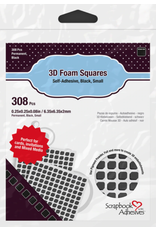 PETERSON-A 3L 3D Black Foam Squares 308 pieces .08 thick