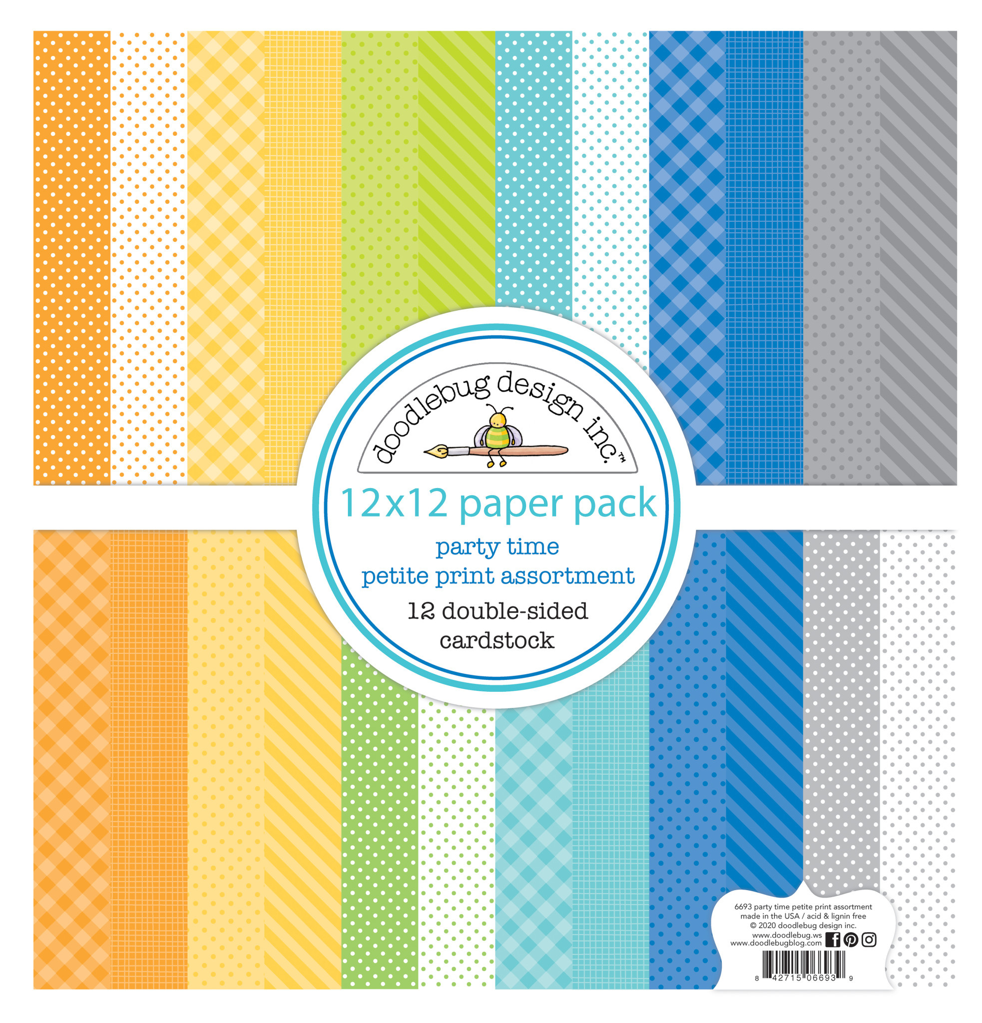 Doodlebug Party Time Double-Sided Cardstock 12x12 Party Time