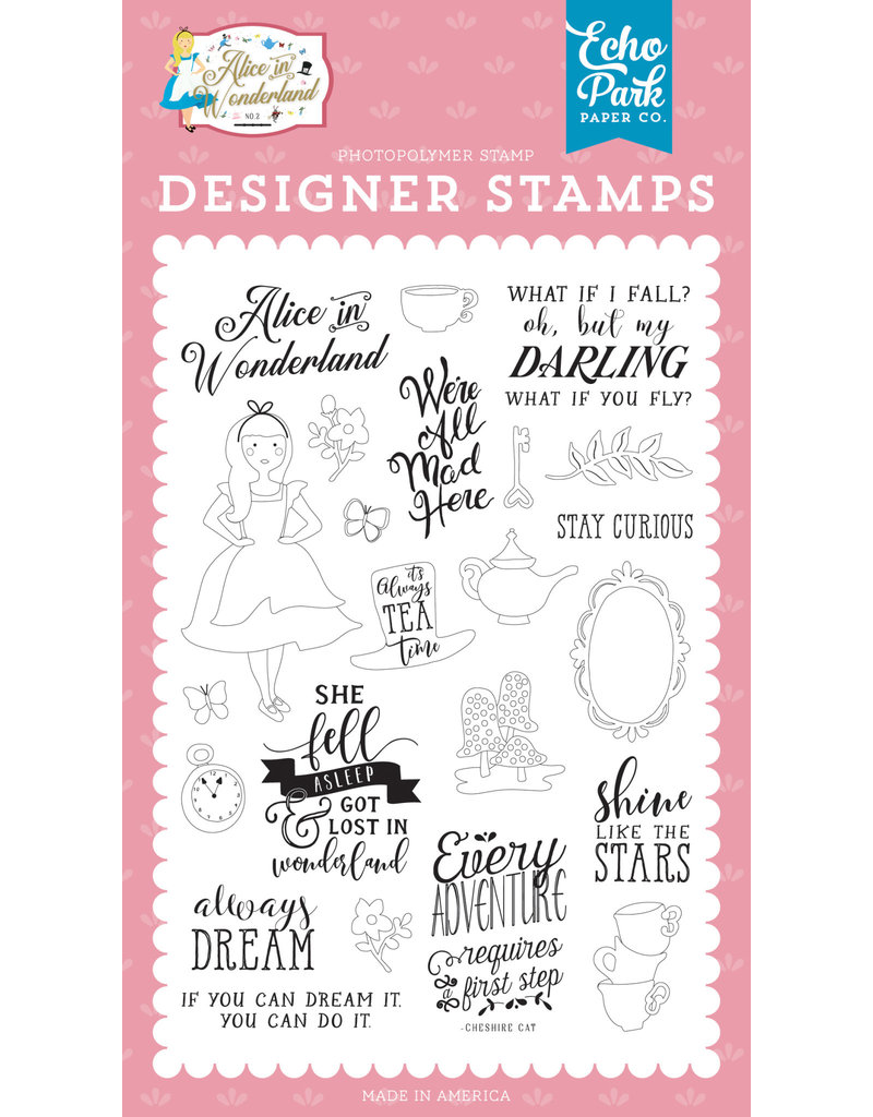 Echo Park Ep Alice In Wonderland 2 Always Dream Stamp Set Creative Escape