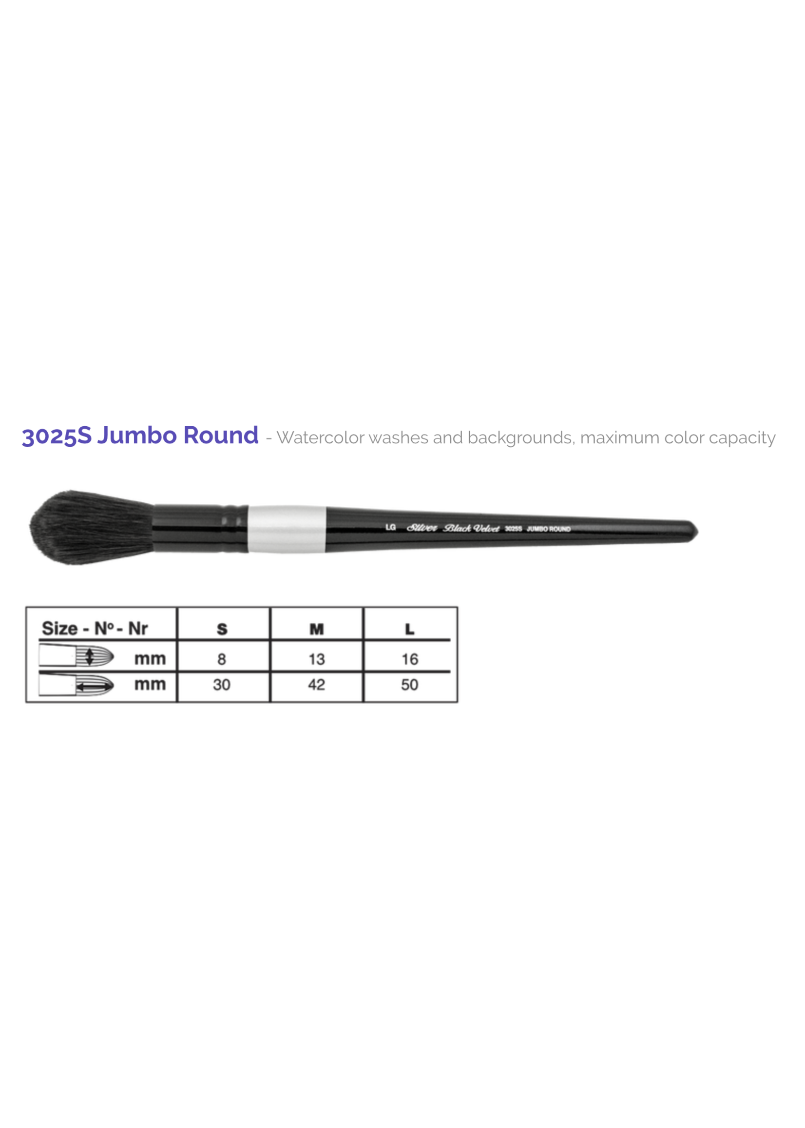 Silver Brush SB Black Velvet 3025S Jumbo Round