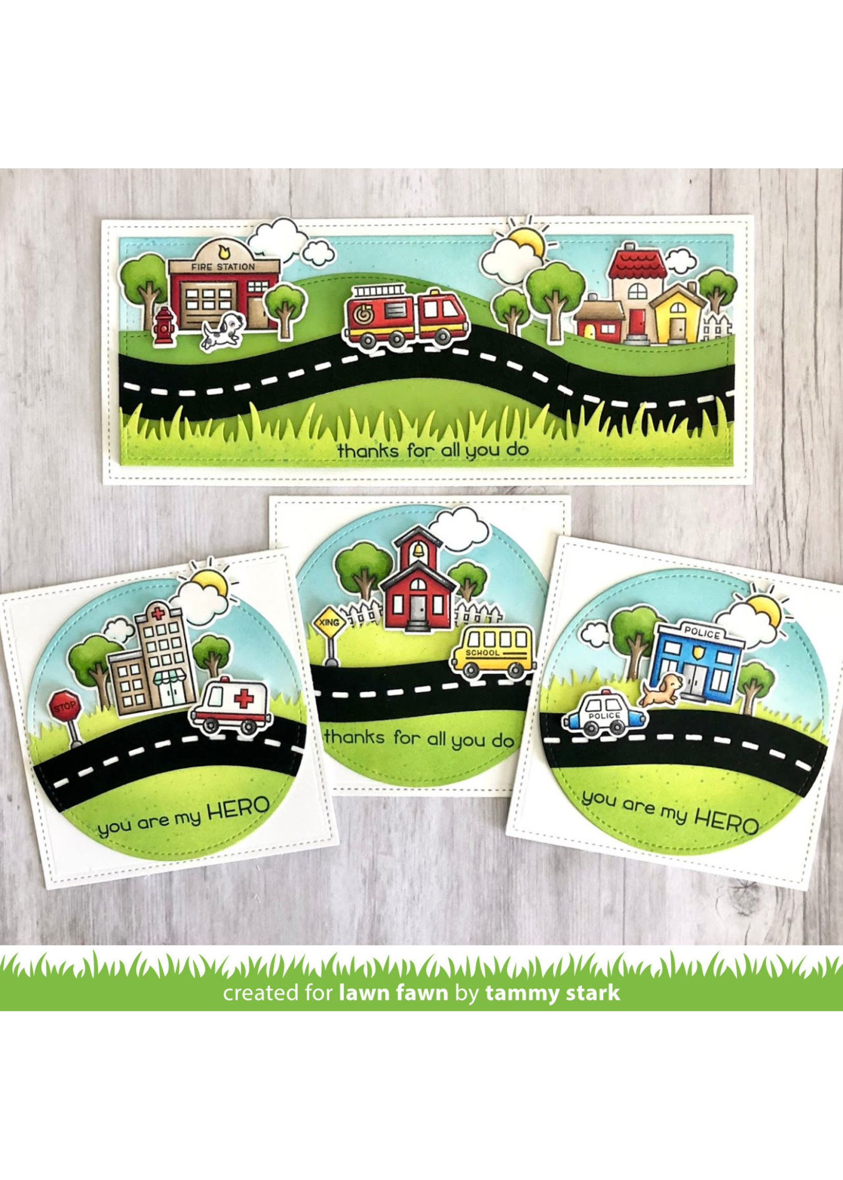 Lawn Fawn Village Heroes Stamp