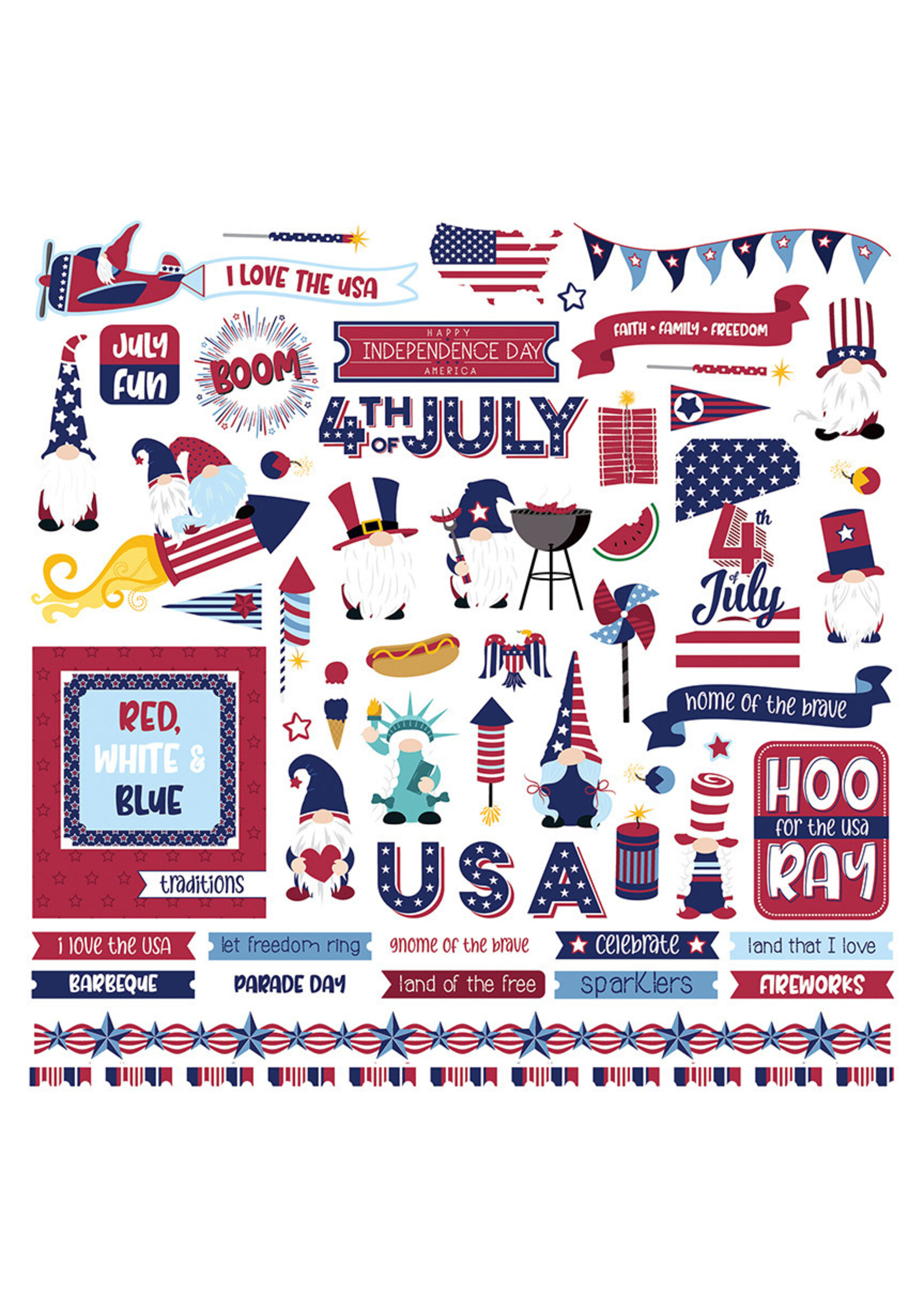 Photoplay Gnome for July 4th Element Sticker