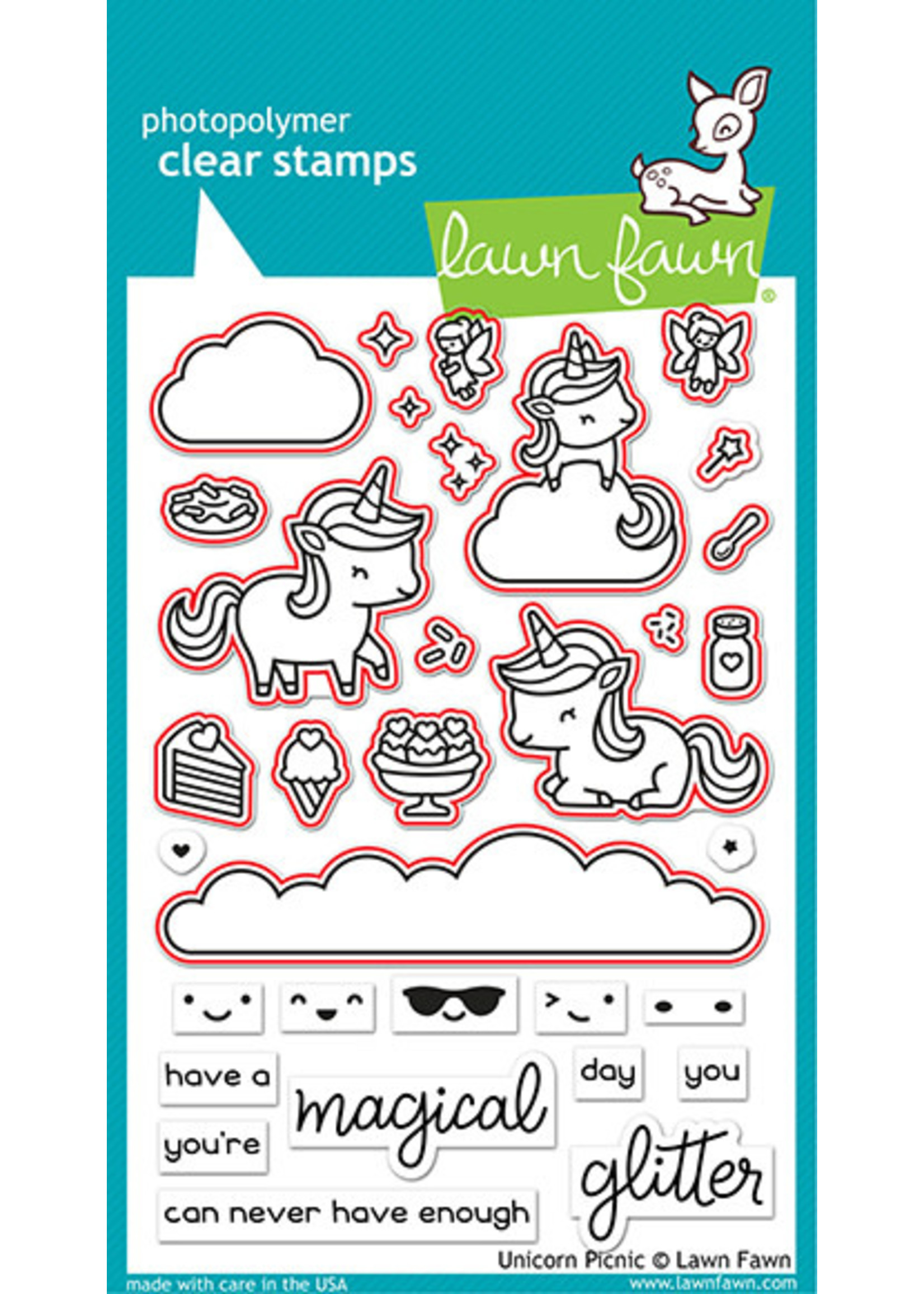 Lawn Fawn unicorn picnic dies