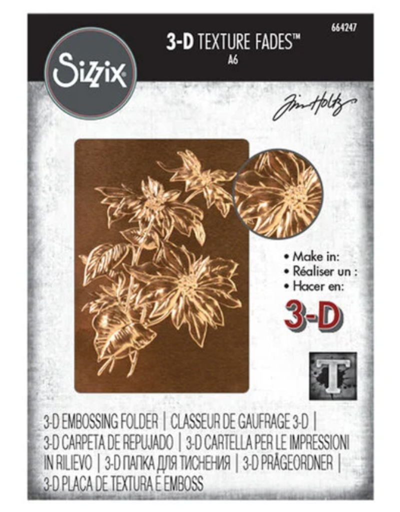 Tim Holtz Poinsettia 3D Embossing Folder Creative Escape