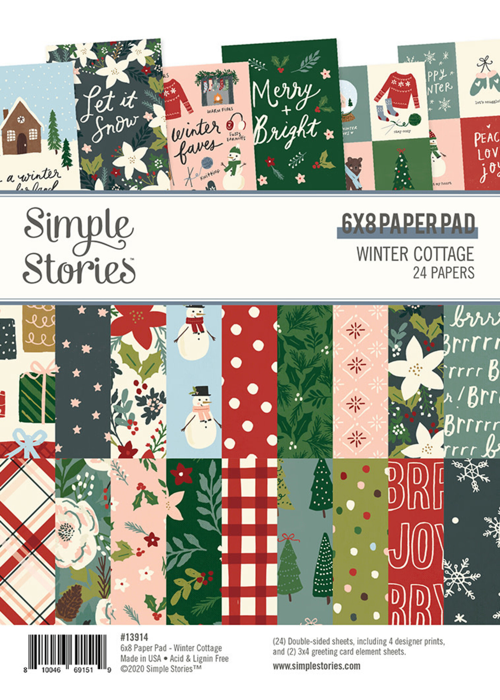 Simple Stories Winter Cottage: 6x8 Pad
