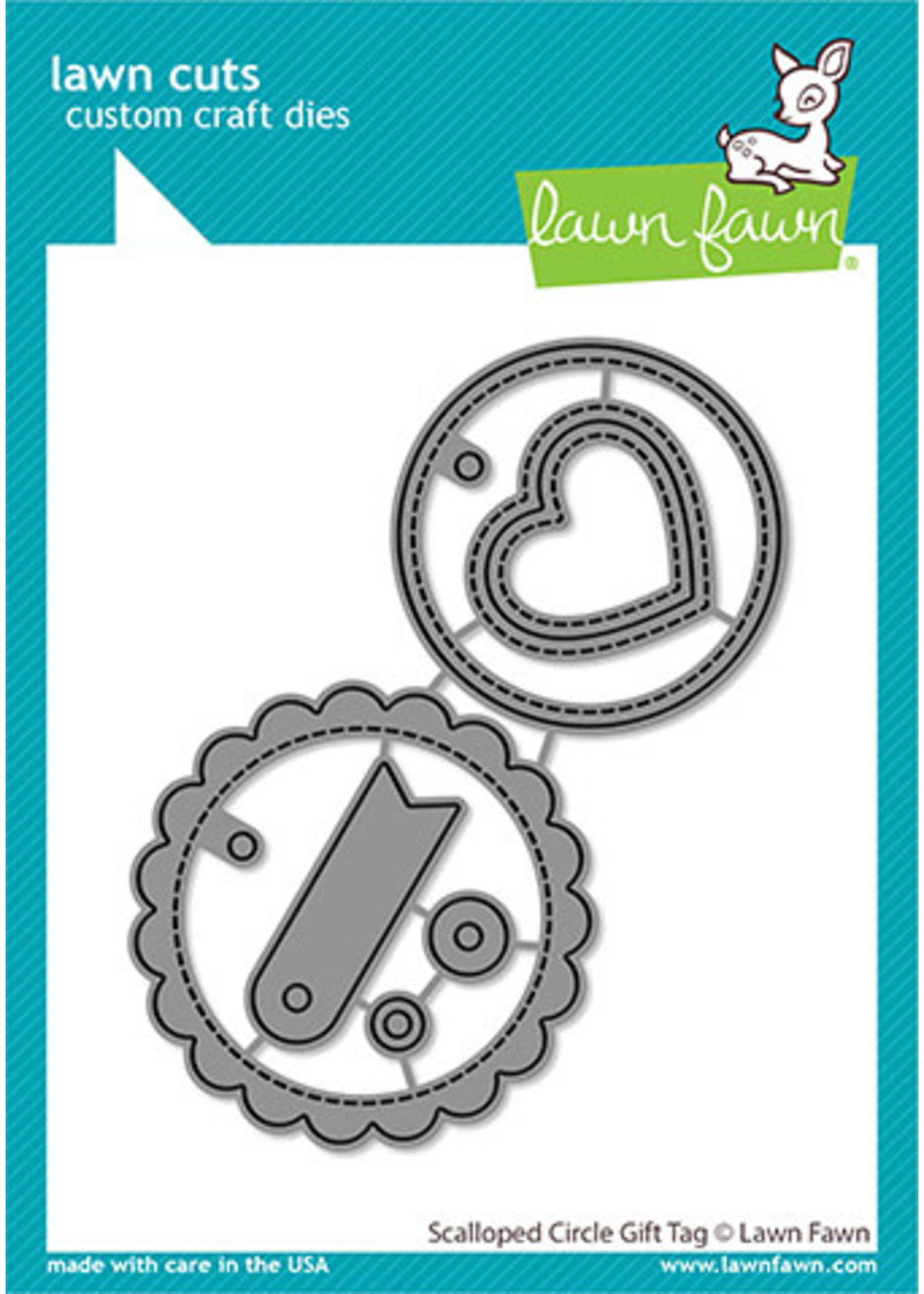 Lawn Fawn scalloped circle gift tag die