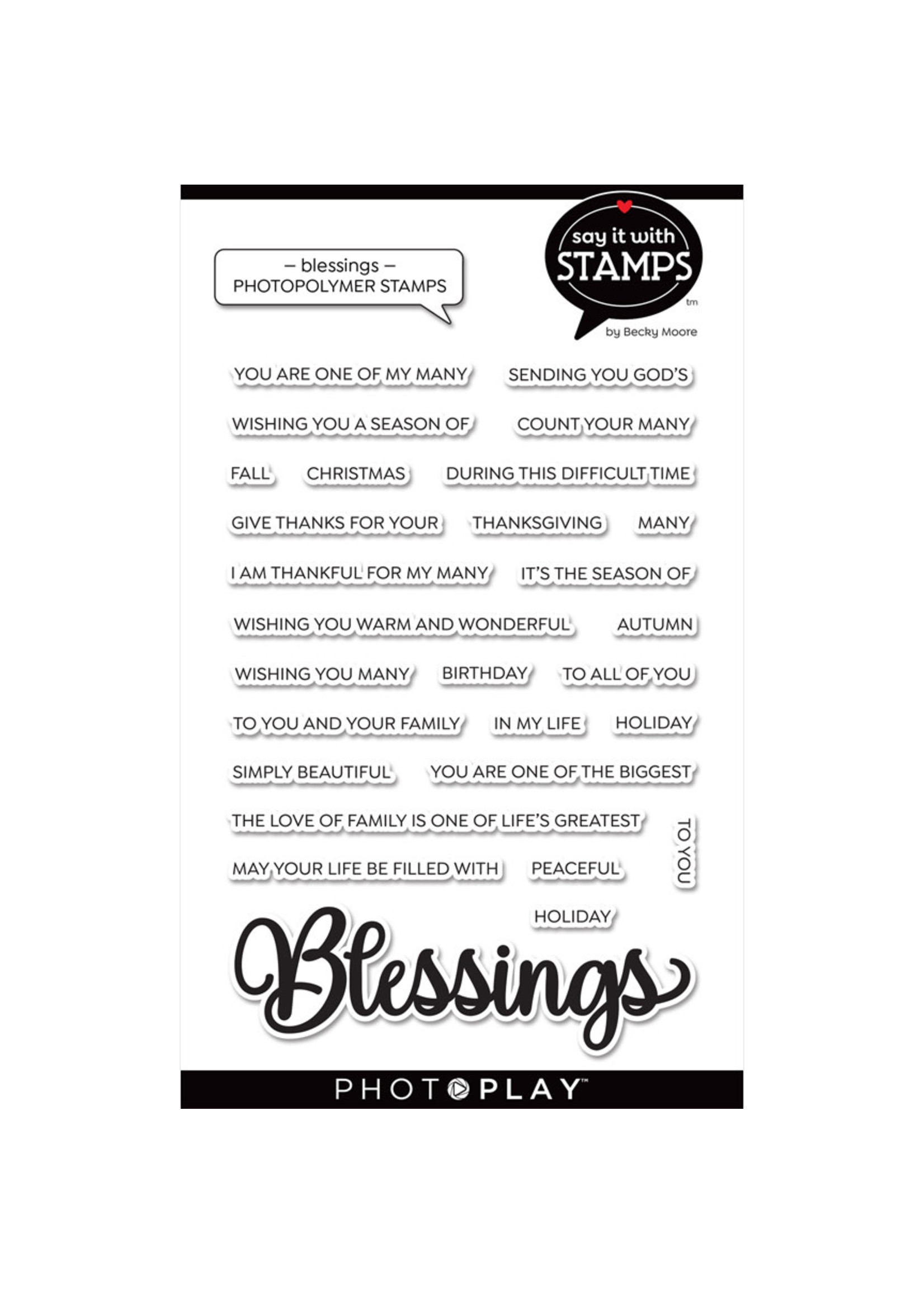 Photoplay Blessing 4"x6" Word Stamp