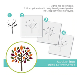 Taylored expressions Modern Tree Stamp/Stencil Combo