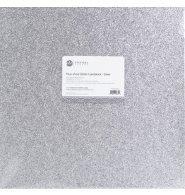 ETCETERA Papers Glitter Cardstock Non-Shed: Silver